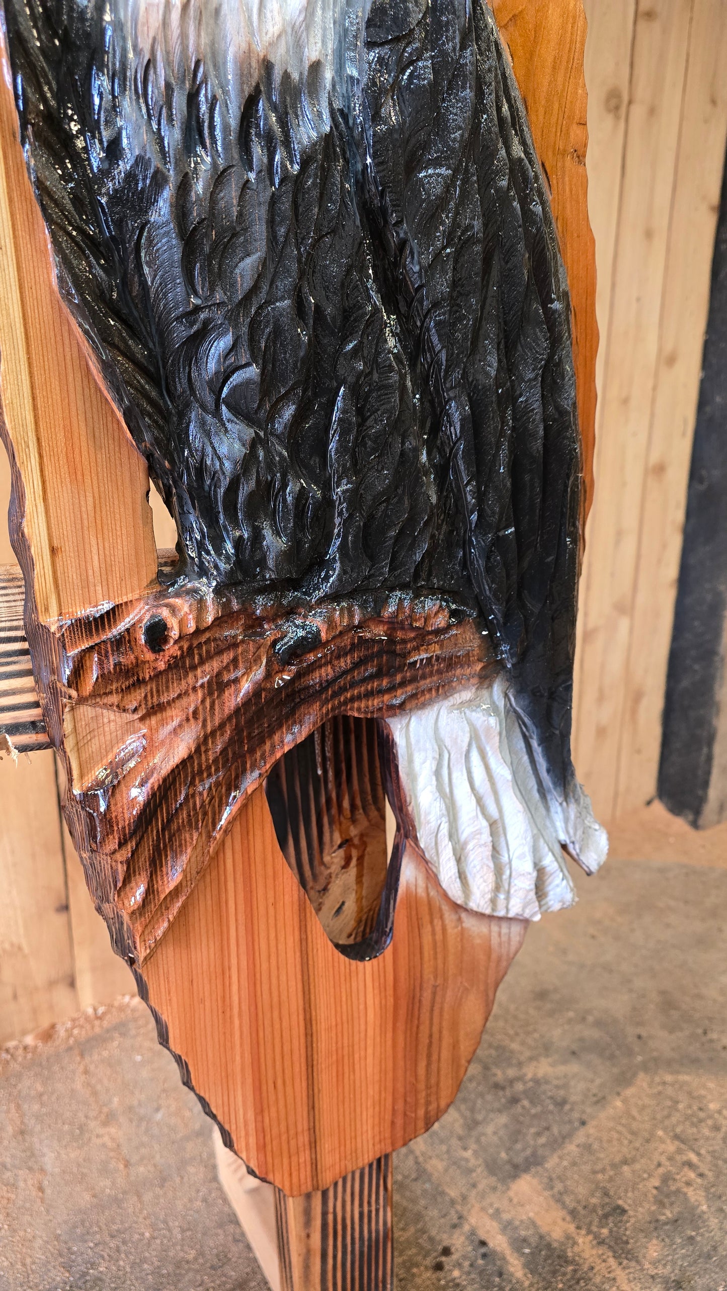 🦅 Eagle Wall Hanger Cedar – 3ft Tall